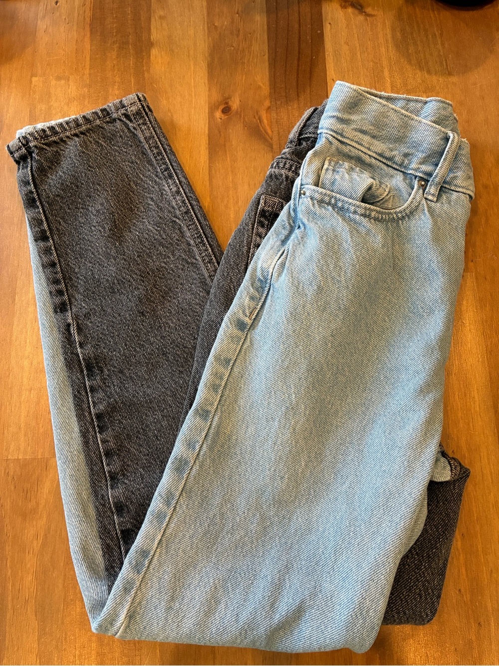 PLAYBOY by PacSun Two-Tone Denim Waistband in Light Blue & Charcoal